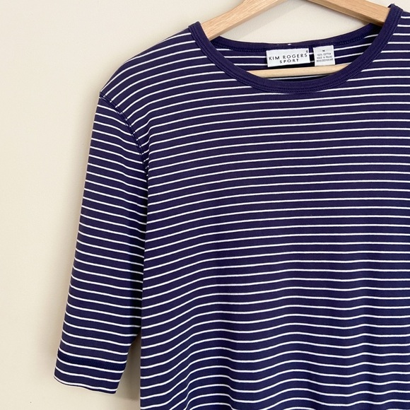 Kim Rogers Fitted Blue and White Tee - Picture 2 of 5